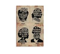 Poster avec citation féministe dans la silhouette, affiche de femmes dans l'histoire, impression féministe, femmes fortes vintage, femmes parlent les droits des femmes - Poster imprimé pour chambre