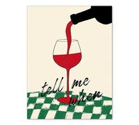 poster Bar Cart Wall Decor, Tell Me When Retro Poster, Mid Century Modern Funny Art for Kitchen & Dining Room(Unframed,12x18inch(30x45cm))