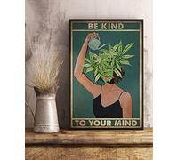 Poster « Be Kind To Your Mind » - Poster vintage - Motif cannabis - 20,3 x 30,5 cm