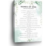 poster Biblical Poster Names of God Wall Art Print Scripture Decor for Worship Room Office Inspirational Christian Gift(Framed,16x24inch(40x60cm))