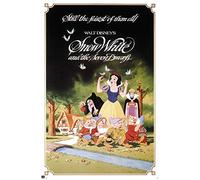 Poster Blanche-Neige - Classic - Disney Film - Dimensions : 61 x 91,5 cm - Avec 2 barres d'affiche en plastique de 62 cm - Noir