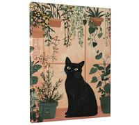 Poster botanique abstrait de plante de chat - Décoration d'intérieur abstraite pour salon, chambre à coucher, bureau, sans cadre - 20,3 x 30,5 cm