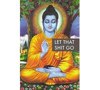 Poster Bouddha Creative Let Go - Statue de Bouddha doré - Dimensions : 61 x 91,5 cm + 2 barres d'affiche en plastique de 62 cm - Noir