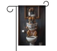 Poster Boxer sur toilettes _ Poster chien _ Impression de salle de bain Boxer _ Art mural de toilette pour chien _ Portrait de boxer _ Poster de salle de bain chien Boxer imprimé toilettes 1_1 drapeau