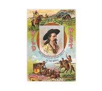 Poster Buffalo Bill Cody - Wild West Show Cowboy 1893 Saloon Bar - Impression sur toile et décoration murale moderne pour chambre à coucher familiale sans cadre 30,5 x 2,5 cm