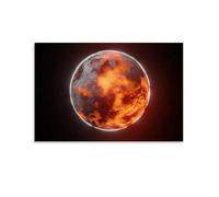 Poster Burning Mars Planet 8K - Art vintage - Décoration esthétique - Pour salon, chambre d'enfant, dortoir, café, salle de bain, convient pour chambre à coucher, salle de sport, style classique cool