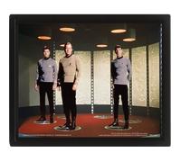 Poster cadre 3D lenticulaire - Pyramid - Star Trek - Transporter - Gris/noir - 25,5x20,5 cm