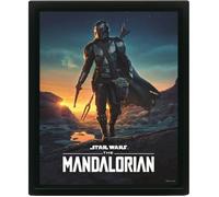 Poster cadre 3D lenticulaire - Pyramid - The Mandalorian Nightfall - Noir - 25,5x4,5x20,5 cm - Décoration murale
