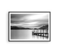 Poster Cadre Noir 100x70 cm Affiche Noir et Blanc Paysages - 4321 - P2B | Paysage Lac Noir Poster Mural Moderne Décoratif Art Mural Impression d'Art Salon Chambre Cuisine Tableau Décoration ARTTOR