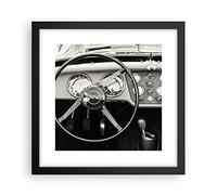 ARTTOR Deco Affiches Murales 30x30cm Affiche Decoration Murale Volant Voiture Vintage Cuisine Wall Art Design Moderne Poster Cadre Noir Tableau Decoration Salon Chambre Decor P2BAC30x30-4853