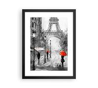 Poster Cadre Noir 30x40 cm Affiche Architecture Noir et Blanc - 3942 - P2B | Paris Ville Maison Poster Mural Moderne Décoratif Art Mural Impression d'Art Salon Chambre Cuisine Tableau Décoration ARTTOR
