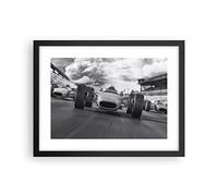 ARTTOR Affiche Decoration Murale Formule 1 Noir Et Blanc Moderne Poster Cadre Noir 40x30cm Deco Affiches Murales Tableau Decoration Salon Chambre Cuisine Wall Art Design Decor P2BAA40x30-4127