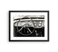 Poster Cadre Noir 40x30 cm Affiche Noir et Blanc Autos - 4853 - P2B