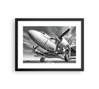 Poster Cadre Noir 40x30 cm Affiche Noir et Blanc Voyages - 4952 - P2B