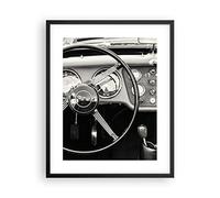 Poster Cadre Noir 40x50 cm Affiche Noir et Blanc Autos - 4853 - P2B