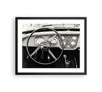 Poster Cadre Noir 50x40 cm Affiche Noir et Blanc Autos - 4853 - P2B