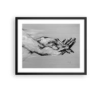 Poster Cadre Noir 50x40 cm Affiche Noir et Blanc Personnes - 4566 - P2B