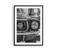 Poster Cadre Noir 50x70 cm Affiche Noir et Blanc Autos - 4619 - P2B | Gué Mustang Mach Poster Mural Moderne Décoratif Art Mural Impression d'Art Salon Chambre Cuisine Tableau Décoration ARTTOR