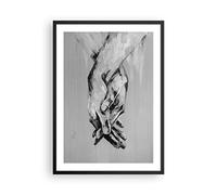 Affiche Poster 50x70cm Tableaux Image Manuscrit Mains Noir Et Blanc Wall Art