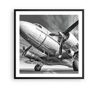 Poster Cadre Noir 60x60 cm Affiche Noir et Blanc Voyages - 4952 - P2B