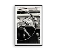 Poster Cadre Noir 61x91 cm Affiche Noir et Blanc Autos - 4853 - P2B