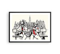 Poster Cadre Noir 70x50 cm Affiche Architecture Personnes - 3599 - P2B