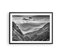 Poster Cadre Noir 70x50 cm Affiche Noir et Blanc Paysages - 4560 - P2B