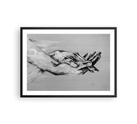 Poster Cadre Noir 70x50 cm Affiche Noir et Blanc Personnes - 4566 - P2B