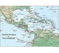 Poster Carte Amérique Centrale et Caraïbes - 61 x 43,2 cm - Papier plastifié