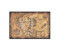 Poster carte de la Terre du Milieu Le Seigneur des Anneaux (14) Décoration murale pour salon 40 x 60 cm