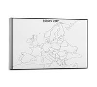 Poster carte de l'Europe vierge décorative sur toile 30 x 45 cm