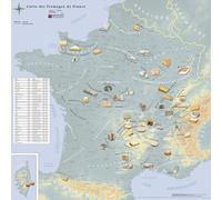 Poster - Carte des fromages AOC de France - 80 x 80 cm | Blay Foldex - Standard / PVC 3 mm