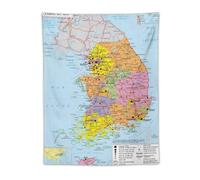 Poster carte du monde de Corée du Sud Tapisserie Tapisserie Art Impression murale Photo Peinture à suspendre Image Famille Chambre Décoration Cadeau 76,2 x 101,6 cm