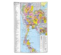 Poster carte du monde de la Thaïlande - Tapisserie - Peinture murale - Décoration d'intérieur moderne - 101,6 x 152,4 cm