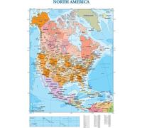 Poster Cartes géographiques Map of North America Carte de l'Amérique du Nord
