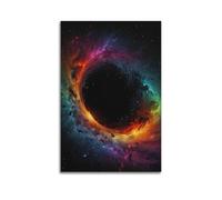 Poster céleste coloré avec trou noir - Impression sur toile - Décoration murale moderne - Sans cadre - 40 x 60 cm