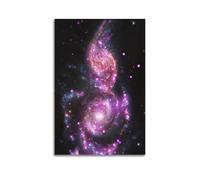 Poster céleste fusionnant des galaxies dans la grande Ourse - Art mural moderne sur toile - Décoration esthétique - 30 x 45 cm - Sans cadre
