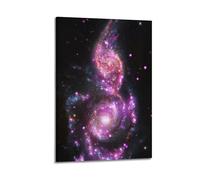 Poster céleste fusionnant des galaxies dans la grande Ourse - Art mural moderne sur toile - Décoration murale esthétique - 40 x 60 cm - Style cadre