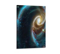 Poster céleste galaxie spirale à Andromède - Art mural moderne sur toile - Décoration esthétique - 40 x 60 cm - Style cadre