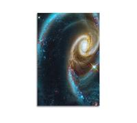 Poster céleste galaxie spirale à Andromède - Art mural moderne sur toile - Décoration murale - 30 x 45 cm - Sans cadre