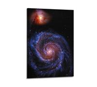 Poster céleste galaxies en spirale dans l'espace profond - Art mural moderne sur toile - Décoration esthétique - 20 x 30 cm - Style cadre