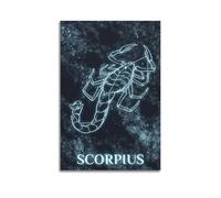 Poster céleste sur toile représentant le scorpion - Décoration murale moderne - Sans cadre - 20 x 30 cm