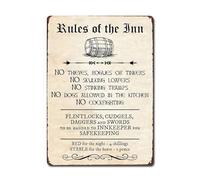 Poster celtique rétro en fer avec inscription « Rules of the Inn » - Décoration murale - Décoration murale - 20,3 x 30,5 cm