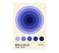 Poster cercles bleus, impression Bauhaus, art abstrait encadré, art mural du milieu du siècle, décoration d'intérieur moderne, idée cadeau, archivage mat, A2 (impression uniquement) - 59,4 x 42 cm