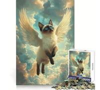 Poster Chat Siamois, Puzzle 1000 Pièces pour Adultes, Jeu de Logique, Jeu d'Intérieur, Découpe de Précision, Cadeau Précieux 38x52cm