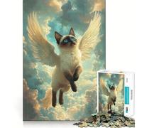 Poster Chat Siamois, Puzzle 1000 Pièces pour Adultes, Jeu de Logique, Jeu d'Intérieur, Découpe de Précision, Cadeau Précieux 38x52cm