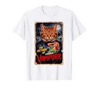 Poster Chonk Vampurr rétro Horreur félin Monstre Halloween T-Shirt Graphique avec Valeur