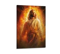 Poster chrétien divin Jésus Christ - Illustration religieuse - Poster décoratif sur toile - Affiches murales et images d'art modernes pour chambre à coucher - 30 x 45 cm