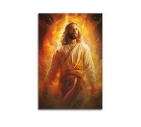 Poster chrétien - Figure de Jésus-Christ divin - Illustration religieuse - Poster décoratif sur toile - Affiches murales et images d'art modernes pour chambre à coucher - 40 x 60 cm
