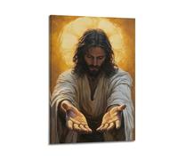Poster chrétien vintage « Jesus Give Me Your Hand » - Impression sur toile - Décoration murale moderne pour chambre à coucher - 40 x 60 cm